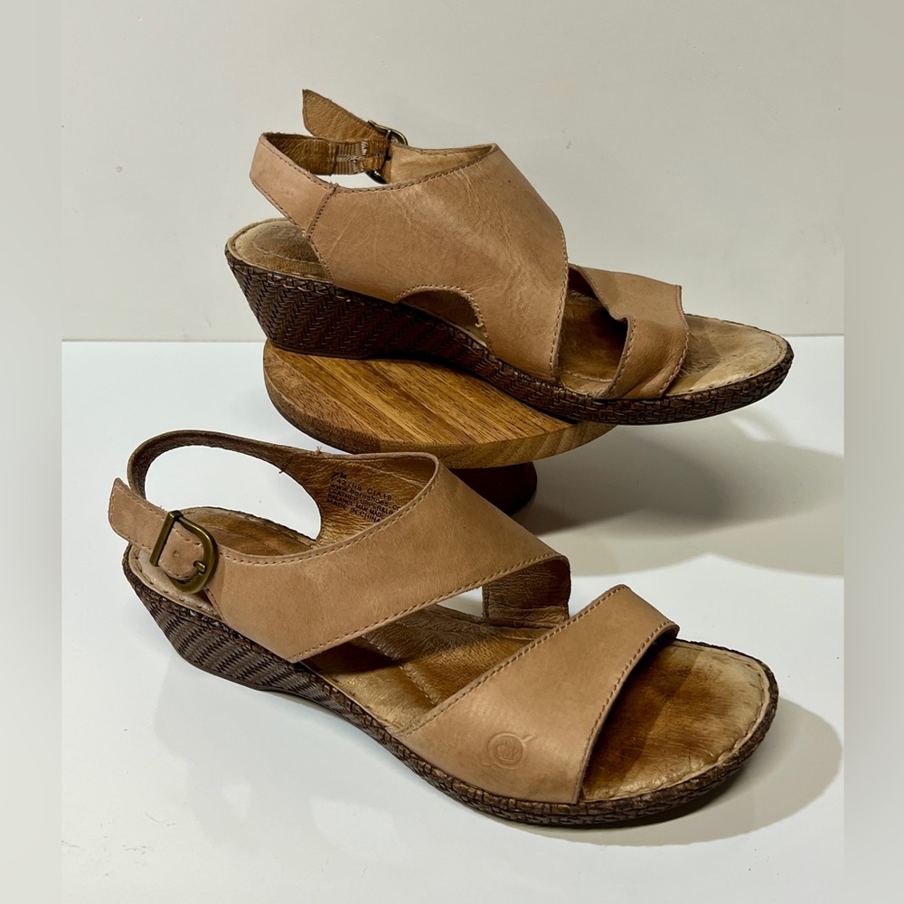 Born Tan Wedge Sandals - Picture 4 of 8